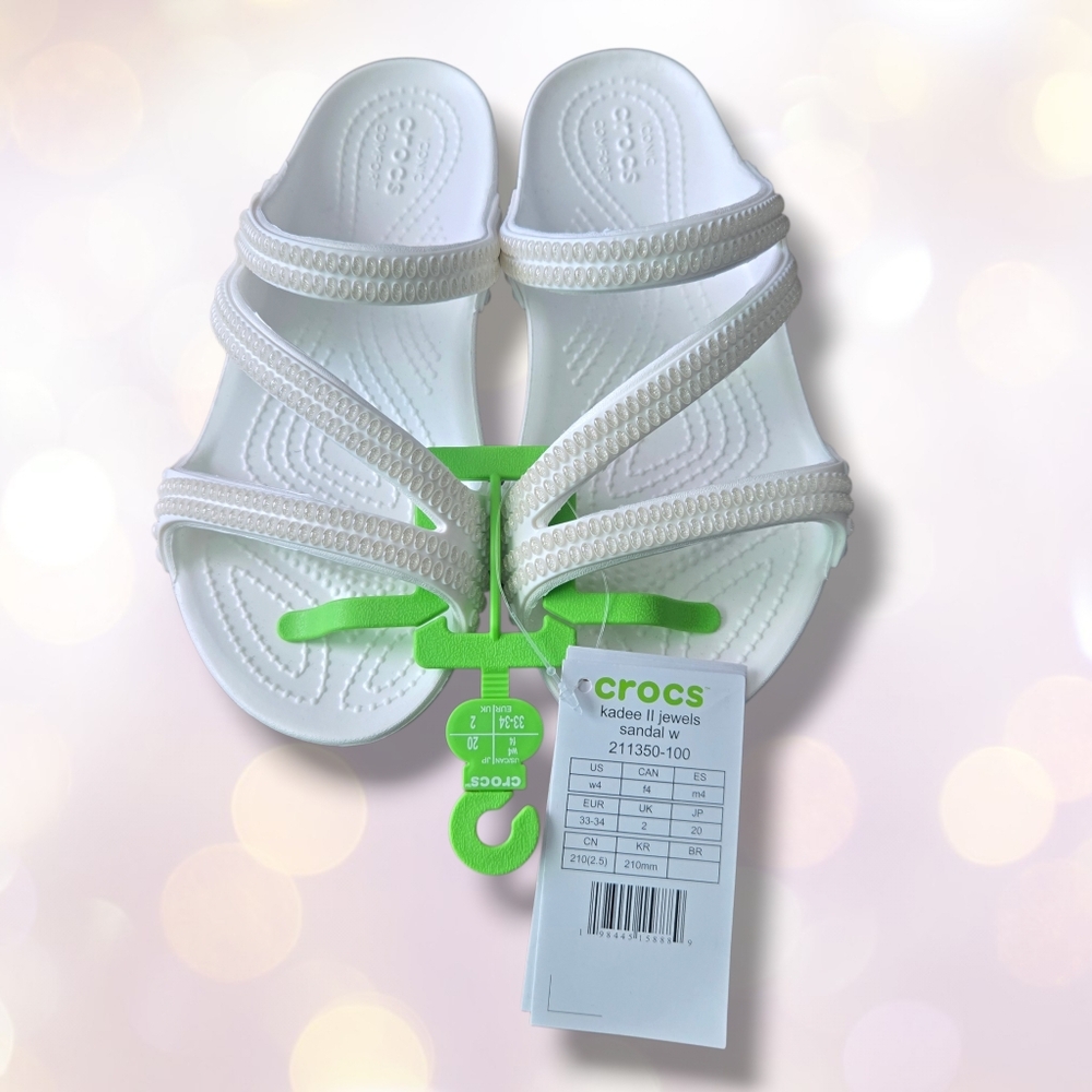 Crocs Kadee II Jewels Sandal Girls Size W4Youth Strappy 211350-50NWT - Picture 5 of 7